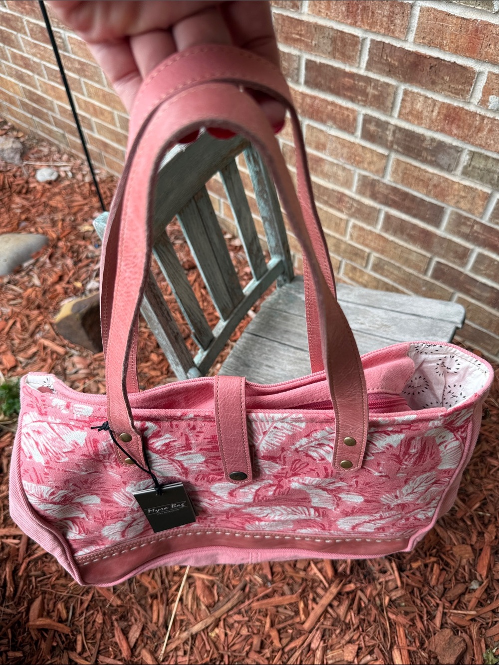 Myra Bag Isadora Romantic Pink & Red Floral Foliage Small Weekender Bag - Picture 5 of 15